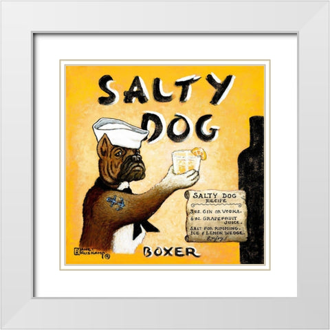 Salty Dog White Modern Wood Framed Art Print with Double Matting by Kruskamp, Janet