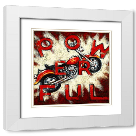 Powerful White Modern Wood Framed Art Print with Double Matting by Kruskamp, Janet