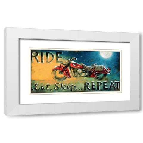 Ride White Modern Wood Framed Art Print with Double Matting by Kruskamp, Janet