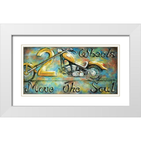 2 Wheels White Modern Wood Framed Art Print with Double Matting by Kruskamp, Janet