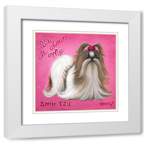 Its All About Me White Modern Wood Framed Art Print with Double Matting by Kruskamp, Janet