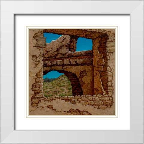 Adobe Near Taos II White Modern Wood Framed Art Print with Double Matting by Kruskamp, Janet