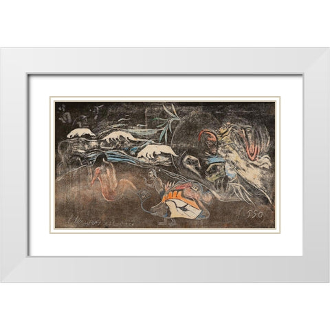 The Universe Is Being Created (Lunivers est cree), from the Noa Noa Suite White Modern Wood Framed Art Print with Double Matting by Gauguin, Paul