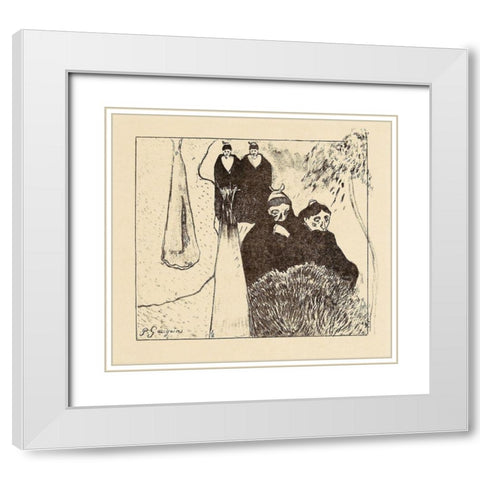 Old Women of Arles, from the Volpini Suite White Modern Wood Framed Art Print with Double Matting by Gauguin, Paul