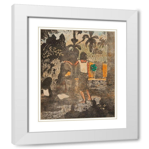 Fragrant (Noa noa) White Modern Wood Framed Art Print with Double Matting by Gauguin, Paul