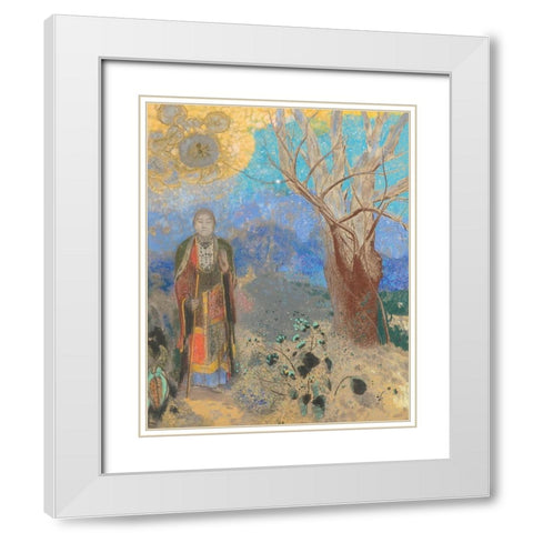 The Buddha, 1904 White Modern Wood Framed Art Print with Double Matting by Redon, Odilon