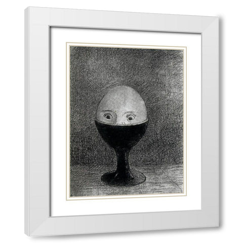 The Egg White Modern Wood Framed Art Print with Double Matting by Redon, Odilon