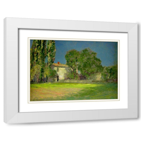 Peyrlebade White Modern Wood Framed Art Print with Double Matting by Redon, Odilon