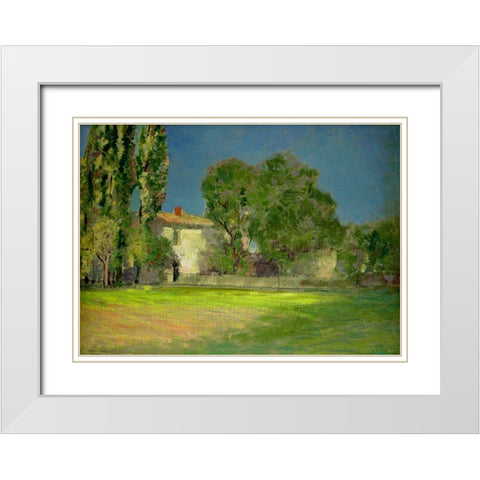 Peyrlebade White Modern Wood Framed Art Print with Double Matting by Redon, Odilon