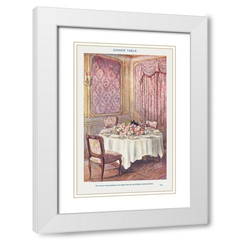A Dinner TableÂ  White Modern Wood Framed Art Print with Double Matting by Mrs. Beeton''s Book of Household Management