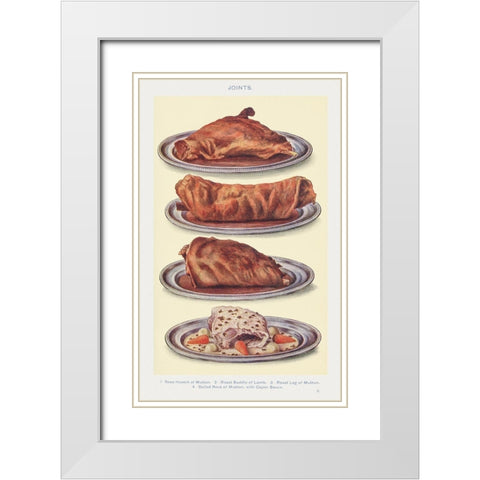 Joints White Modern Wood Framed Art Print with Double Matting by Mrs. Beeton''s Book of Household Management