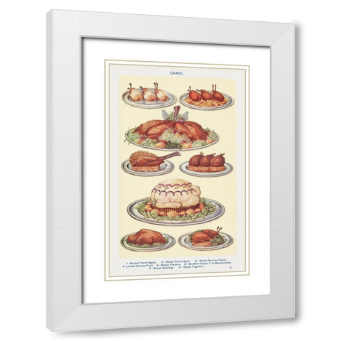 Game White Modern Wood Framed Art Print with Double Matting by Mrs. Beeton''s Book of Household Management