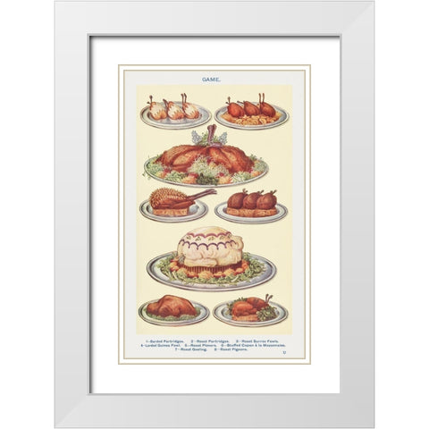 Game White Modern Wood Framed Art Print with Double Matting by Mrs. Beeton''s Book of Household Management