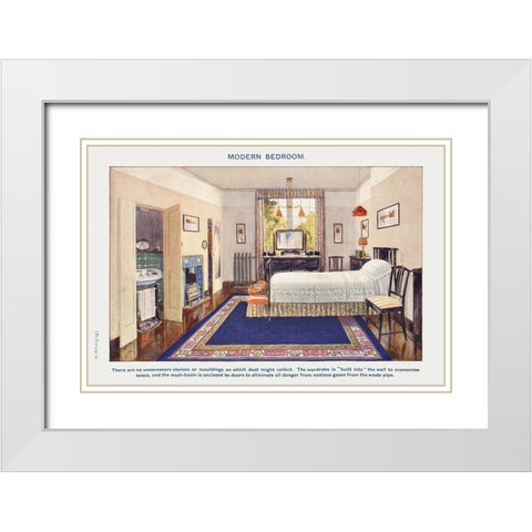 Modern bedroom White Modern Wood Framed Art Print with Double Matting by Mrs. Beeton''s Book of Household Management