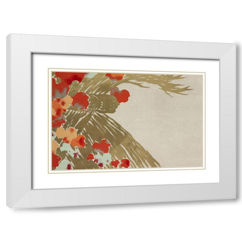 Flowers from Momoyogusa White Modern Wood Framed Art Print with Double Matting by Sekka, Kamisaka