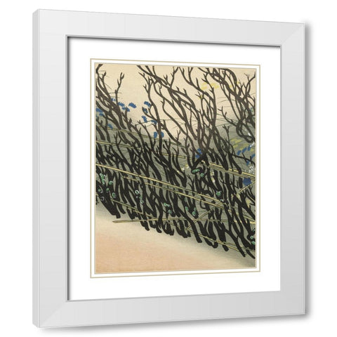Hedge from Momoyogusa White Modern Wood Framed Art Print with Double Matting by Sekka, Kamisaka