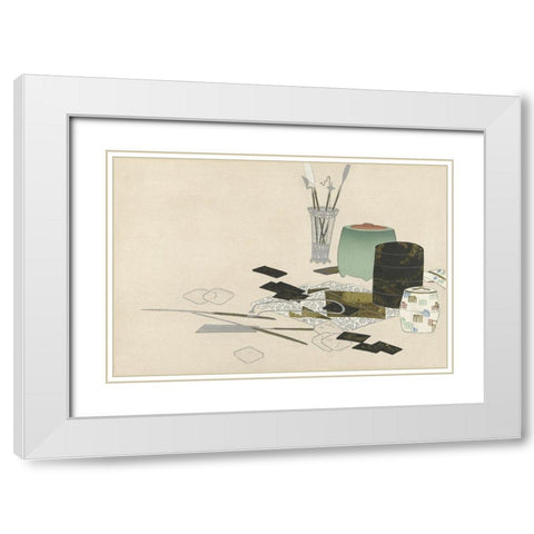Art supplies from Momoyogusa White Modern Wood Framed Art Print with Double Matting by Sekka, Kamisaka