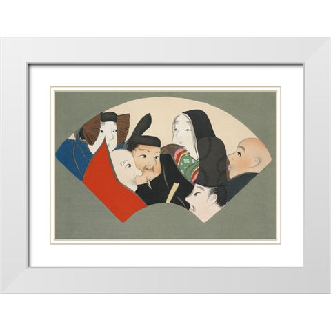 Rokkasen from Momoyogusa White Modern Wood Framed Art Print with Double Matting by Sekka, Kamisaka