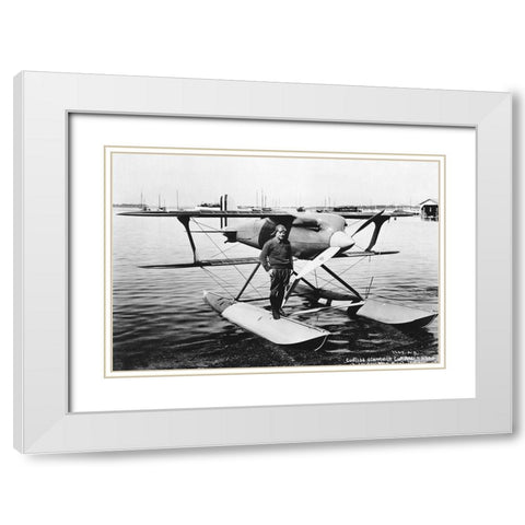 Curtiss Racer White Modern Wood Framed Art Print with Double Matting by NASA