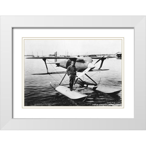 Curtiss Racer White Modern Wood Framed Art Print with Double Matting by NASA