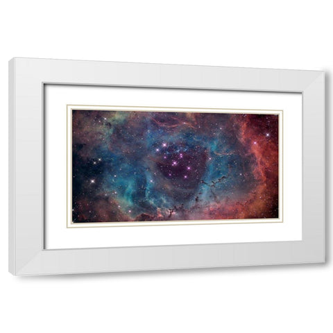 Deep Space from Hubble White Modern Wood Framed Art Print with Double Matting by NASA