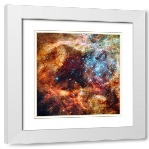 Hubbles view of a grand star forming region White Modern Wood Framed Art Print with Double Matting by NASA