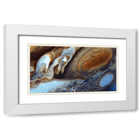 Jupiters Great Red Spot White Modern Wood Framed Art Print with Double Matting by NASA