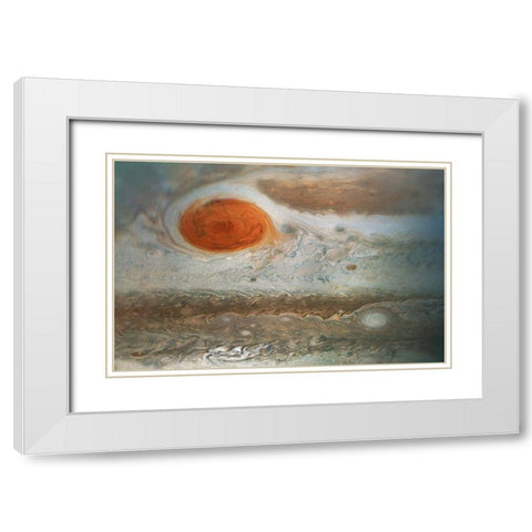 Jupiters Great Red Spot as Viewed by Voyager 1 White Modern Wood Framed Art Print with Double Matting by NASA