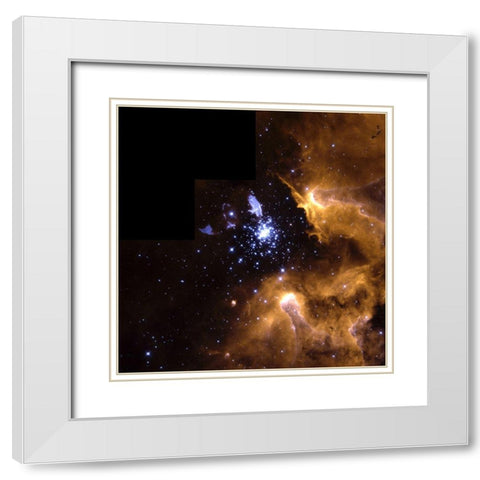 Life Cycle of Stars White Modern Wood Framed Art Print with Double Matting by NASA