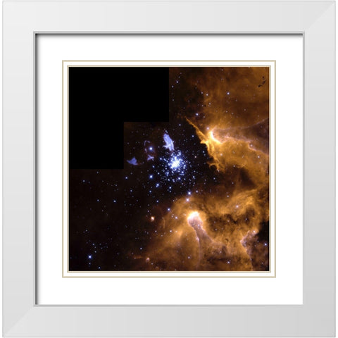 Life Cycle of Stars White Modern Wood Framed Art Print with Double Matting by NASA