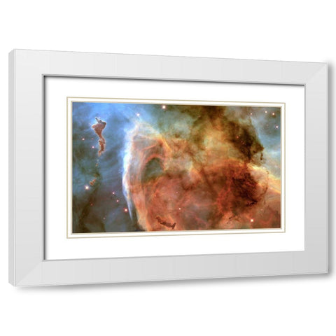 Light and Shadow in the Carina Nebula White Modern Wood Framed Art Print with Double Matting by NASA