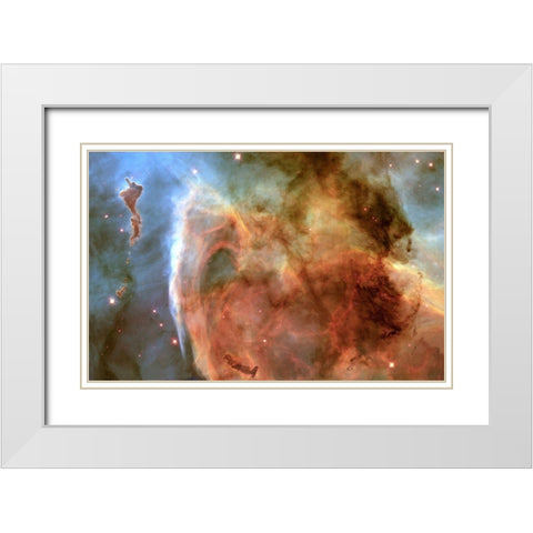 Light and Shadow in the Carina Nebula White Modern Wood Framed Art Print with Double Matting by NASA