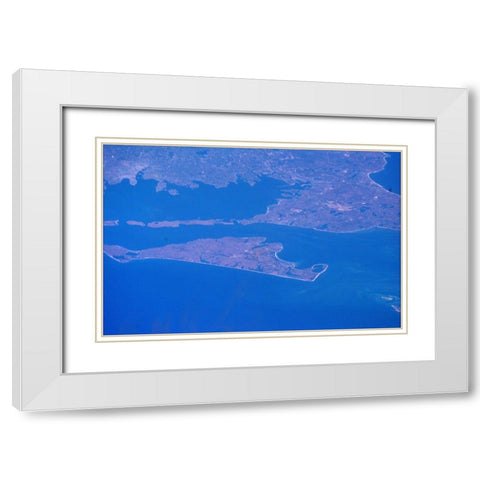 Marthas Vineyard and Cape Cod White Modern Wood Framed Art Print with Double Matting by NASA