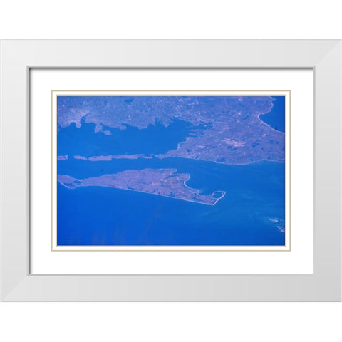 Marthas Vineyard and Cape Cod White Modern Wood Framed Art Print with Double Matting by NASA