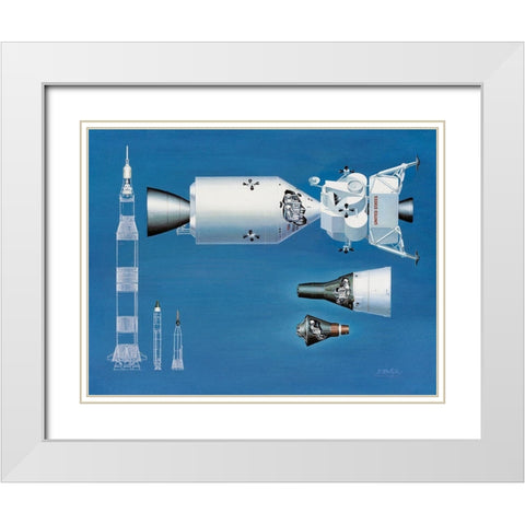 NASA spacecraft comparison White Modern Wood Framed Art Print with Double Matting by NASA