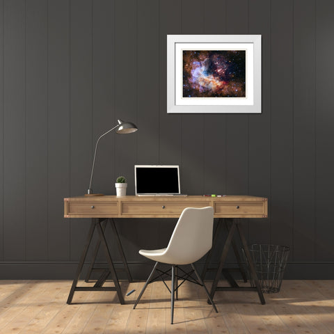 NASA Unveils Celestial Fireworks as Official Hubble 25th Anniversary Image White Modern Wood Framed Art Print with Double Matting by NASA