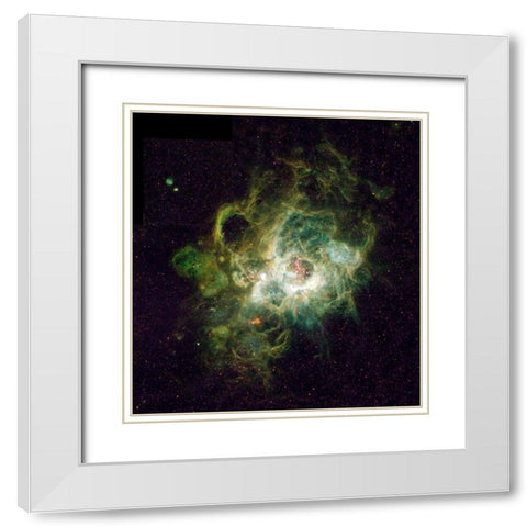 Nursery of New Stars White Modern Wood Framed Art Print with Double Matting by NASA