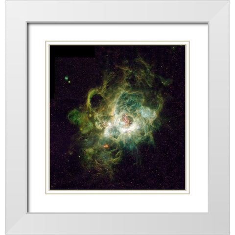 Nursery of New Stars White Modern Wood Framed Art Print with Double Matting by NASA