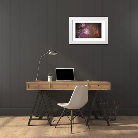 Orion Nebula White Modern Wood Framed Art Print with Double Matting by NASA