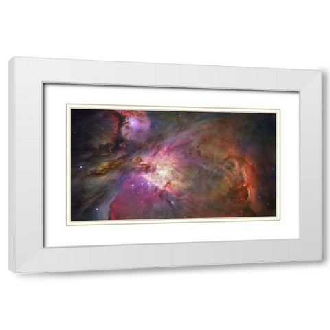 Orion Nebula White Modern Wood Framed Art Print with Double Matting by NASA