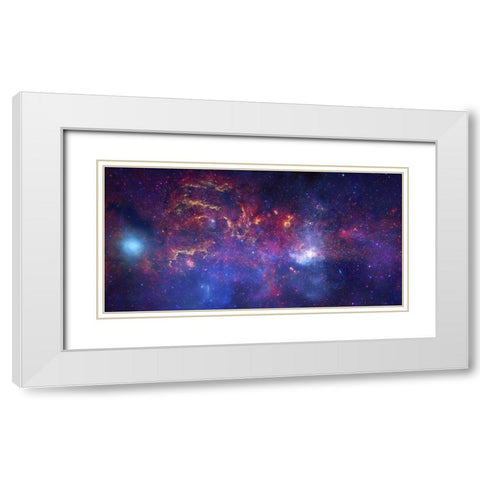 Unique View of the Milky Way White Modern Wood Framed Art Print with Double Matting by NASA