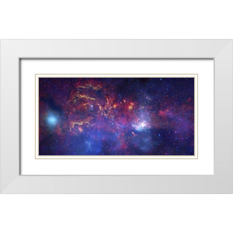 Unique View of the Milky Way White Modern Wood Framed Art Print with Double Matting by NASA
