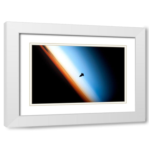 Space Shuttle Endeavour White Modern Wood Framed Art Print with Double Matting by NASA