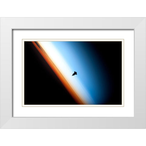 Space Shuttle Endeavour White Modern Wood Framed Art Print with Double Matting by NASA