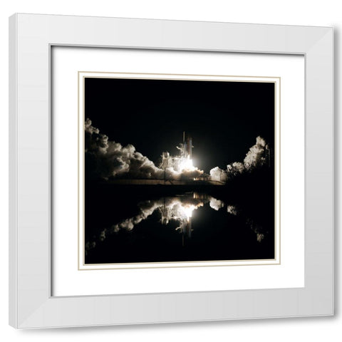 Launch of Space Shuttle Columbia 1986 White Modern Wood Framed Art Print with Double Matting by NASA