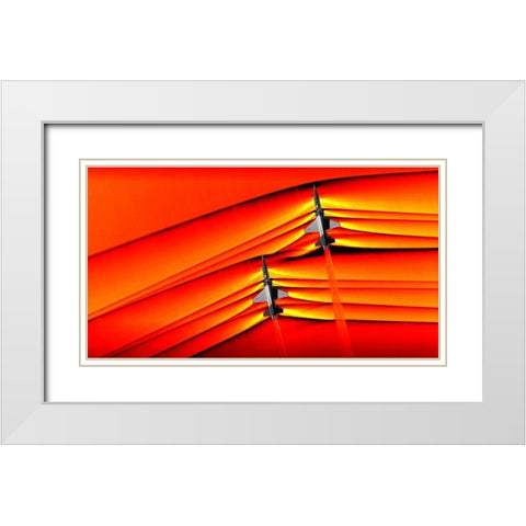 T-38 Shockwaves White Modern Wood Framed Art Print with Double Matting by NASA