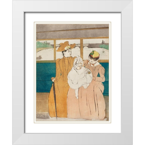 In the Omnibus White Modern Wood Framed Art Print with Double Matting by Cassatt, Mary