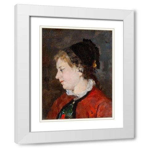 Portrait of Madame Sisley White Modern Wood Framed Art Print with Double Matting by Cassatt, Mary
