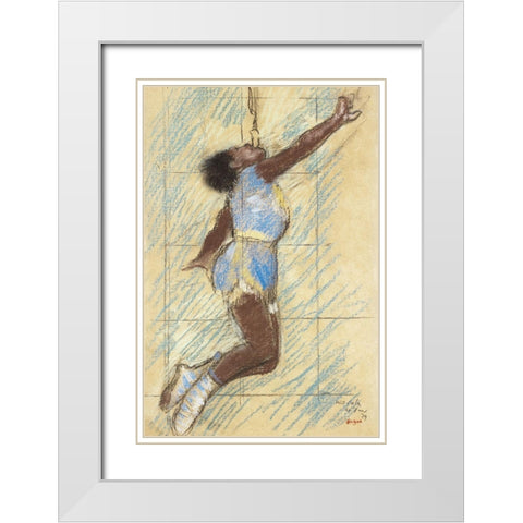 Miss Lala at the Fernando Circus White Modern Wood Framed Art Print with Double Matting by Degas, Edgar