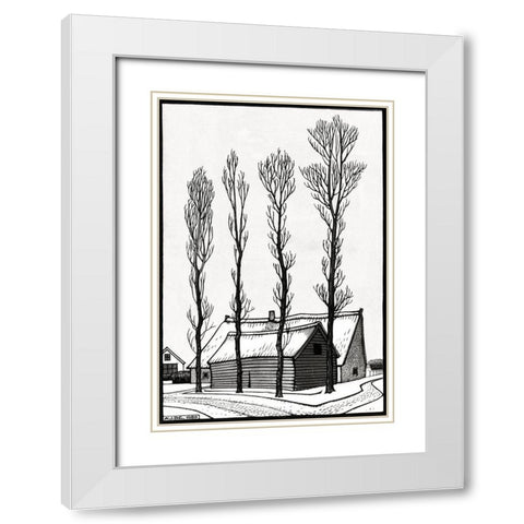 Winter White Modern Wood Framed Art Print with Double Matting by De Graag, Julie